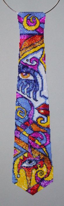 Eye Tie, beaded tie